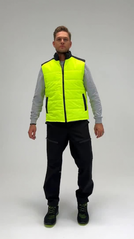 Жилет КОТПРОФИ утепленный лимон/черный